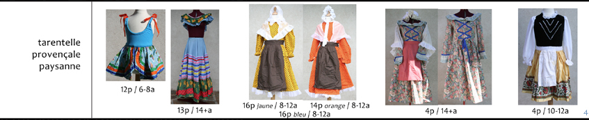 costumes pour spectacle de fin d’année