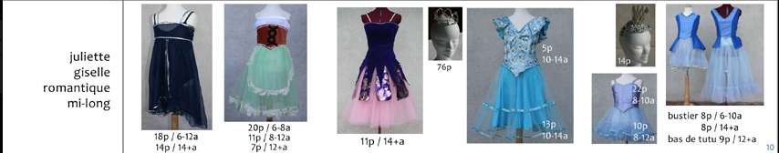 anciens costumes de spectacle de danse